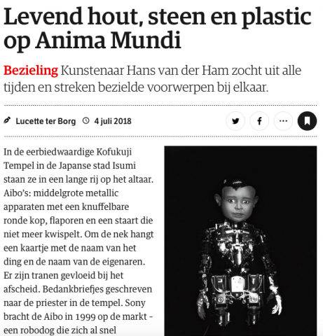 NRC Handelsblad about ANIMA MUNDI Museum Boijmans Van Beuningen