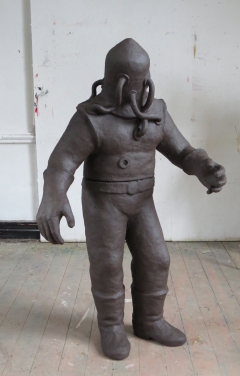n.t. 2017 fired black clay H: 164 cm