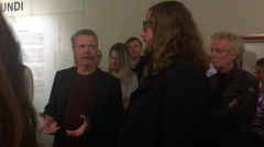 Hans van der Ham talks with Johan Tahon in Museum Boijmans Van Beuningen